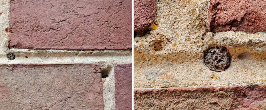 Mortar Bees Holes - Examples from the field 42 mortar bees hole