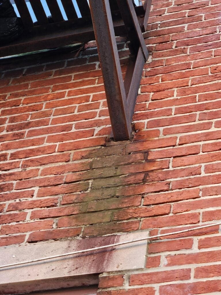wrought iron detailing on a historic fire escape
