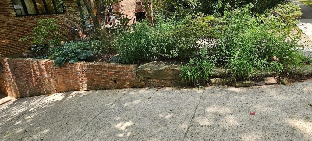 Clogged wall weeps in retaining wall Washington DC