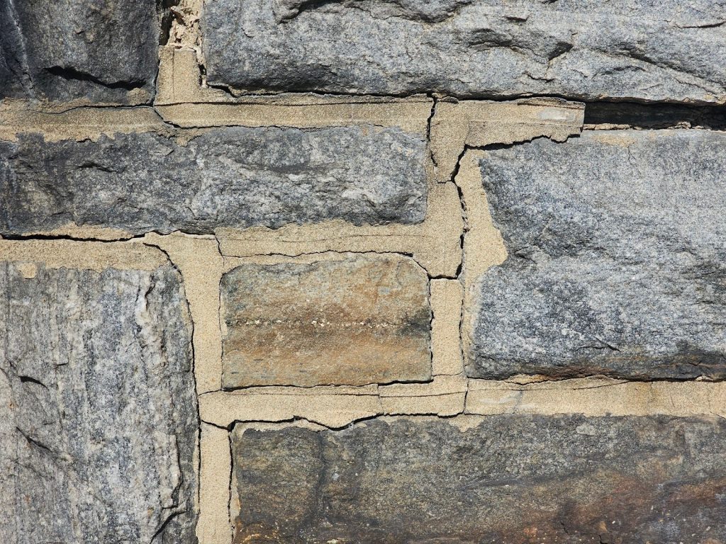 mortar joints of the stone work need to be repointed