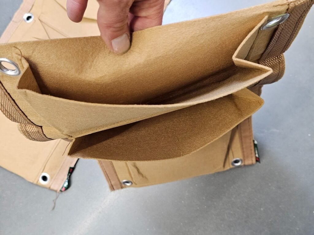Small space gardening using plant bags in brick recess