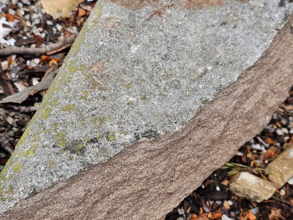 Masonry Color Change from Chemical Weathering - Part II 3 typical make up of this type of stone includes quartz, silicate clays, and feldspar