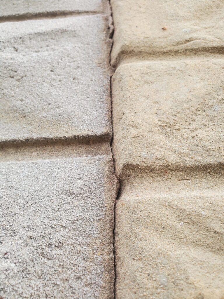 Formstone Coverings over Historic Brick - Part II 1 This past week we looked at examples of cementitious type formstone coverings applied directly on top of historic brick buildings. This formstone fad was really interesting, as a part of architectural history. It was one of the first times that fake masonry was made in mass production and distribution, in all of human history. Since then there's been tons of different types of fake masonry but we don't really understand it. The picture below shows the area where the two buildings meet and you can see there is a difference between the faces of these buildings. Not only do they not attempt to make the formstones faux masonry line up at their respective course joints, the face of one of the buildings also projects more horizontally, without actual reason. We can't really just easily tell if the brick substrate was built out of alignment as well. It's doubtful though. Generally, even in historic times, people had a bit better workmanship than they do today. The middle of the 20th century was a time of great economic decline concentrated in urban areas. We've talked about intentionally manufactured or designed urban blight in the past. The history has many details. You could even make an argument that that history is debated more now than ever. Apparently, we are in a political phase of intentional misinformation to erase parts of our collective understanding of our own history. Although the realm of the fourth estate may naturally seem limited to politics and economics, it has many implications that reach even into architecture. Generations ago, while other cities were building subway systems, DC instead opted for a streetcar system. In a nearby little city to the north where formstone was actually invented, they had a streetcar system that was intentionally dismantled to benefit the titans of the automobile and petroleum industries. We happen to again be in a time of collusion between the most powerful to use our collective assets against us. Things like this hurt, not just our future, but they also hurt the investment and development into the systems that make cities thrive. In the middle of the 20th century, property values decreased against typical inflation. In fact, just a generation ago, homes in Washington DC were actually worth less than their counterparts out in the suburbs. The trend began reversing about 30 years ago. Before that time, shoddy work in construction in Washington DC was prolific. That means that the overall timeline through history went through a phase where Washington DC buildings such as single-family row homes or even two unit row homes were built with decent quality and then about a half of a century into their life cycle they were only renovated with mostly low quality. Then about roughly 100 years after the original construction, they began to have a higher economic value, again. That steep decline in value and then drastic increase again means that the architectural elements in place today may be a hodgepodge of decent quality but very old elements mixed with terribly low quality modifications and cheap renovations. Today again,renovations and improvements have a very high return on investment for good quality improvements. Our company happens to focus on historic masonry restoration and we see some of the highest ROI investments that can be made to a building, in that discipline of construction. In this coming week we'll look at some low quality retrofit type elements at a historic masonry facade covered with formstone. To properly maintain, repair, and care for these historic buildings, a knowledge, interest and understanding of historic building principles is required. Here in Washington DC, historic masonry buildings are extremely expensive and the amount of financial loss caused by improper repointing and low quality construction is staggering. However, in addition to the direct financial value of the property, there is also a cultural loss when historic buildings are damaged. By comparison, consider neighboring poor cities, when historic buildings are damaged, it's not just the loss of value to the property owner, there's also a loss to all inhabitants and visitors of a city, present and future, who care about architecture, history, and culture. We encourage all of our clients, and all readers of this article and to our blog in general, to prioritize the historic built environment of Washington DC and neighborhoods such as Capitol Hill, Dupont Circle, and Georgetown and become educated on on the difference between proper historic preservation versus improper work which leads to significant damage to the historic fabric of a building. From a conservation and preservation perspective, several approaches can be taken to improve conditions related to deteriorated historic brick masonry. Primarily, lime mortar brick joints and low temperature fired soft red clay bricks should be inspected and checked on a routine maintenance schedule, either seasonally or at least annually. If brick masonry is kept in good condition, the life of embedded wood elements can be significantly extended. Hire a professional contractor which specializes, understands and appreciates historic construction elements and buildings.