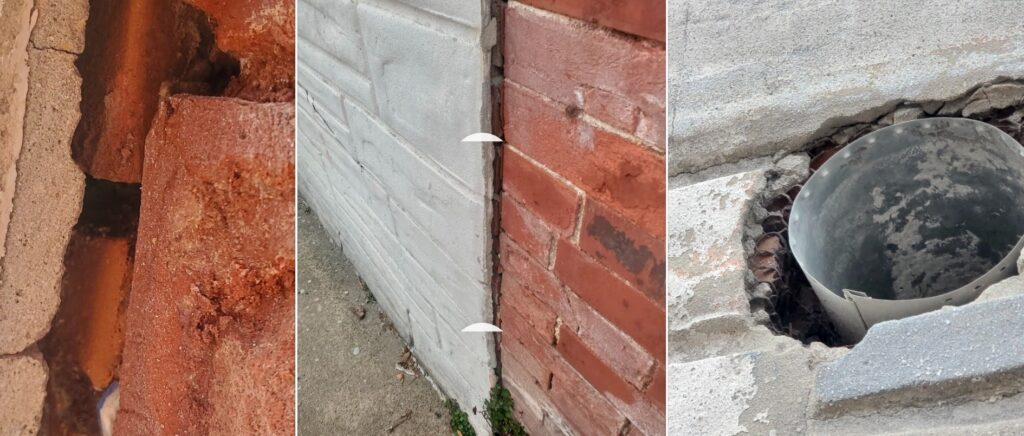 Learning from Other's Masonry Mistakes - Part I 3 Masonry wall illustrating common construction and restoration mistakes